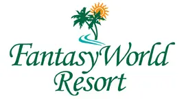 Fantasy World Resort logo with palm trees.