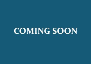 Coming soon announcement on teal background.